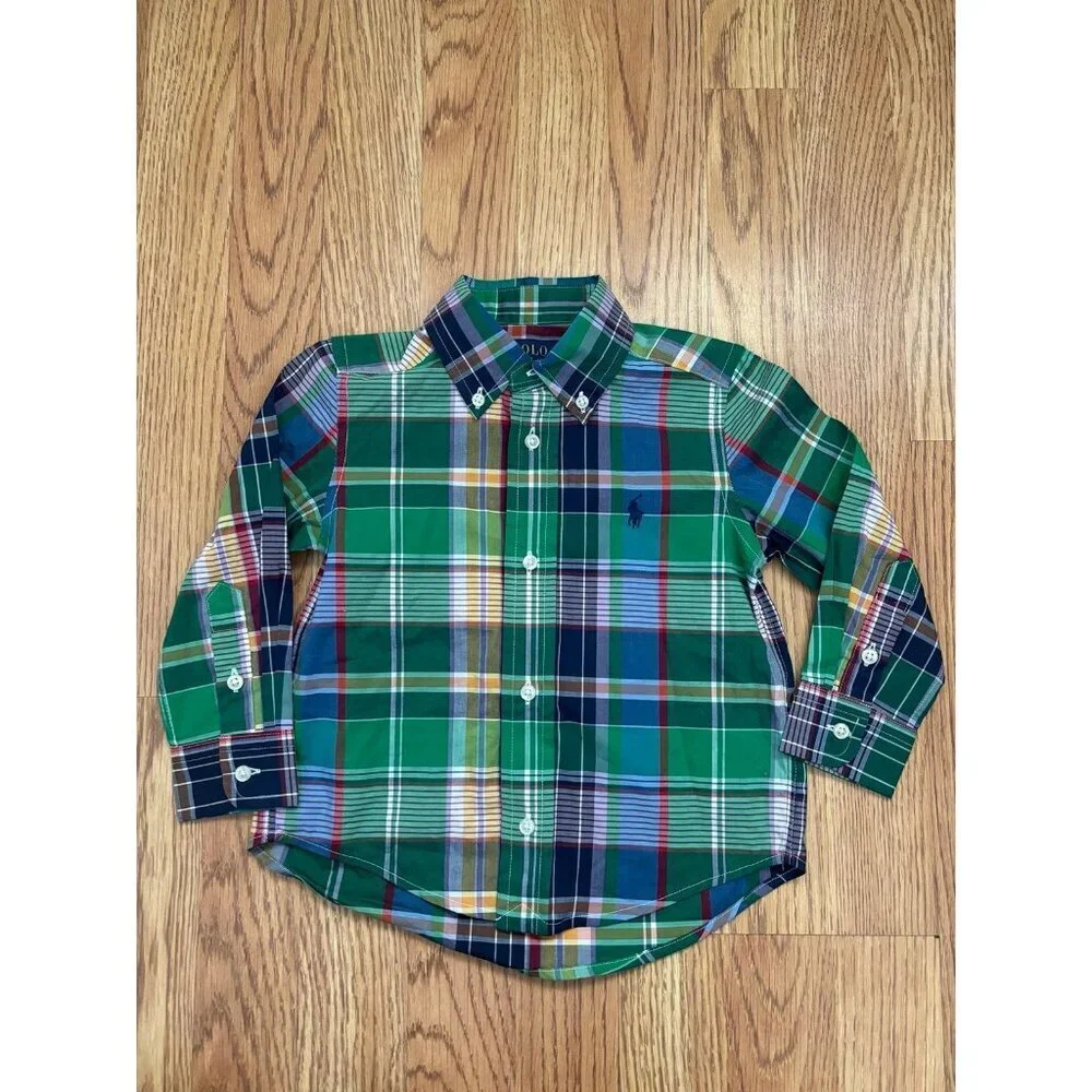 Polo Ralph Lauren Boys' Plaid Cotton Oxford Shirt
